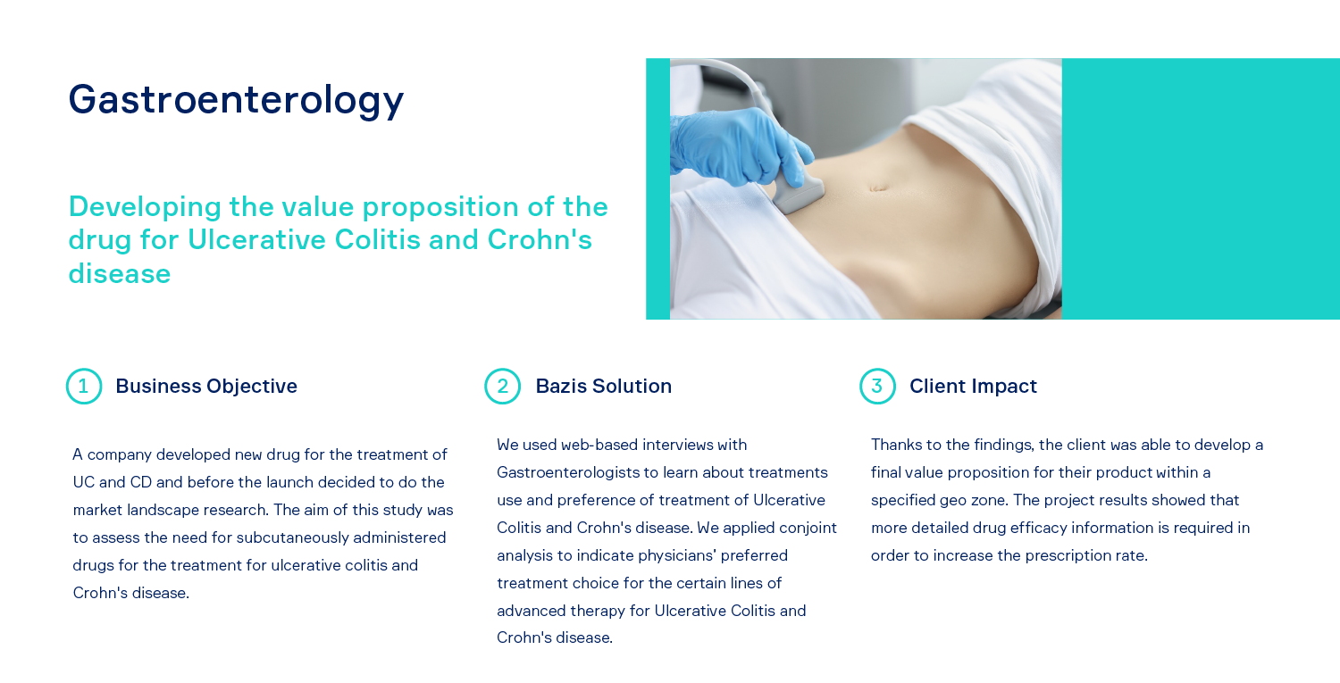 Gastroenterology Case Study, Developing the value proposition of the drug for Ulcerative Colitis and Crohn's disease