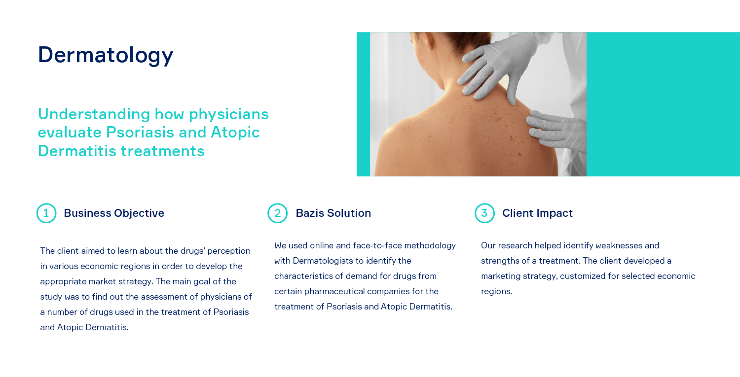 Dermatology Case Study, Understanding how physicians evaluate Psoriasis and Atopic Dermatitis treatments