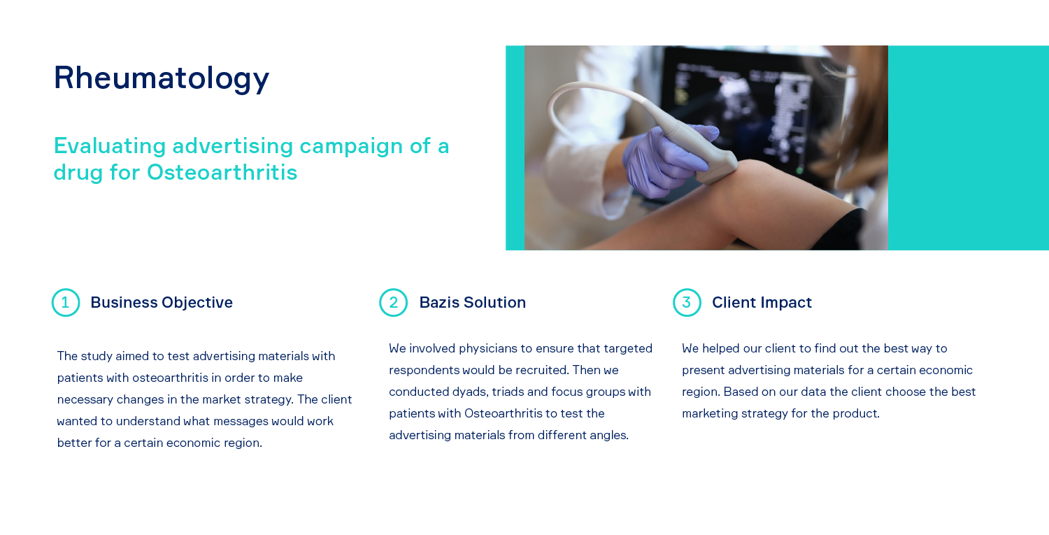 Rheumatology Case Study, Evaluating advertising campaign of a drug for Osteoarthritis